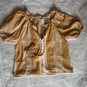 Saylor gold mustard boho top